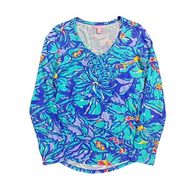 LILLY PULITZER Arielle Mai Tai Long Sleeve Top - Picture 1 of 5